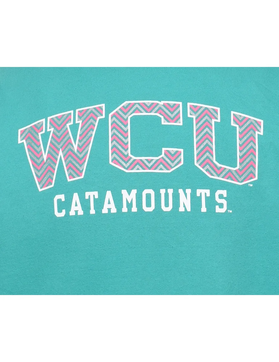 Turquoise WCU Catamounts Printed Sweatshirt - M
