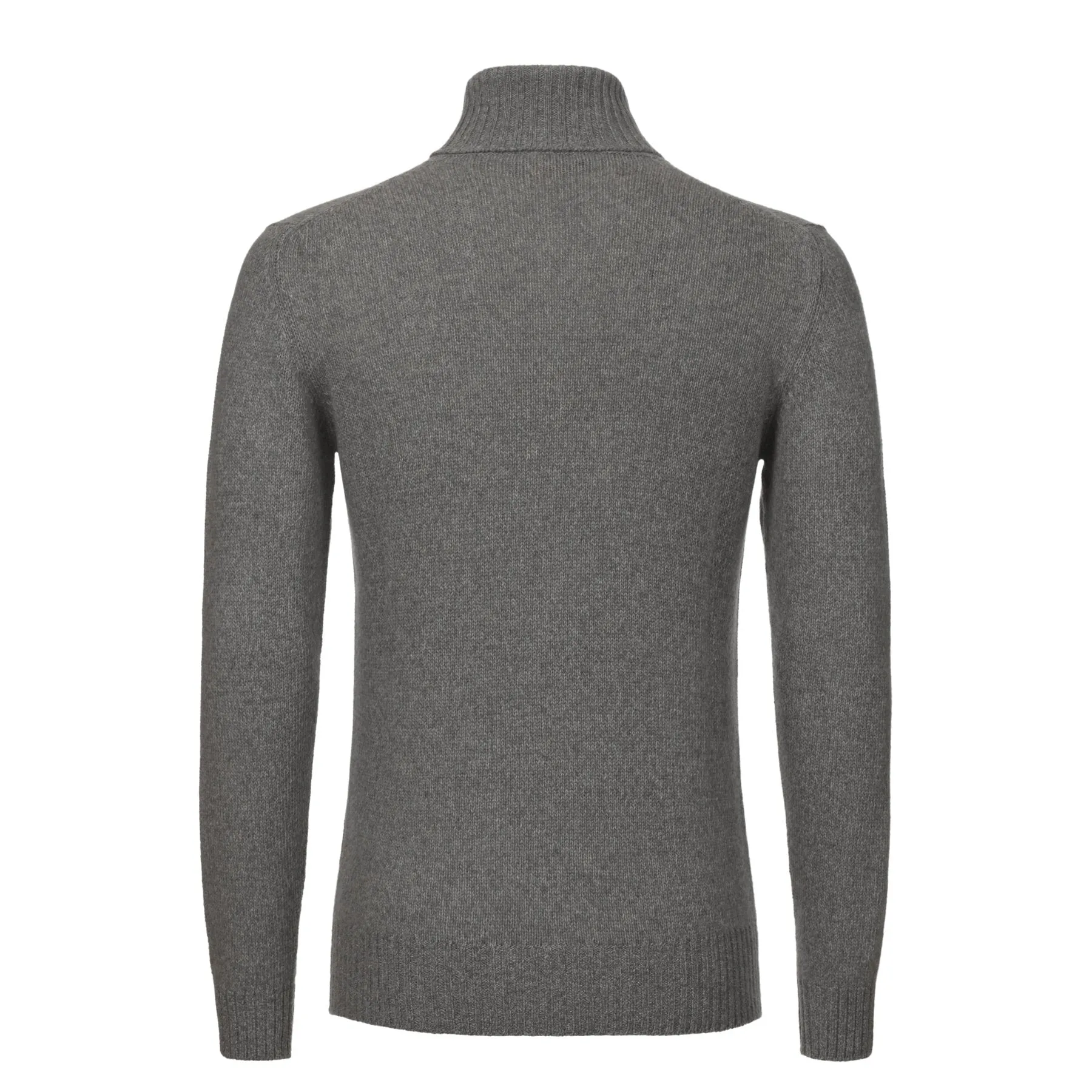 Turtleneck Knitted Cashmere Sweater in Grey