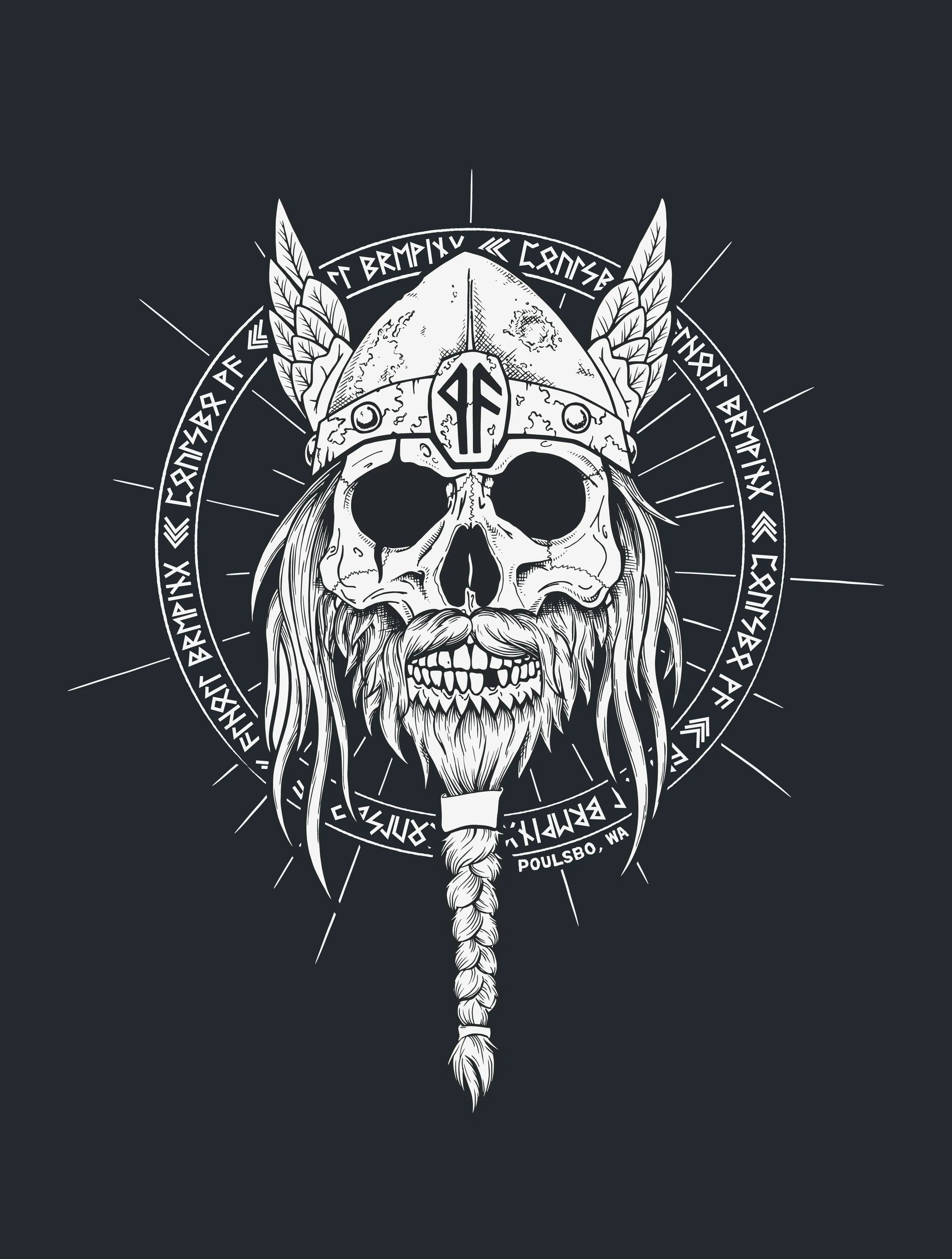 Valhöll Brewing Skullface · Tie-Dye Pullover Hoodie