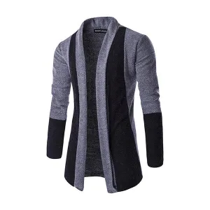 Warm Fleece Knitted Splicing Color Casual Cardigans for Men