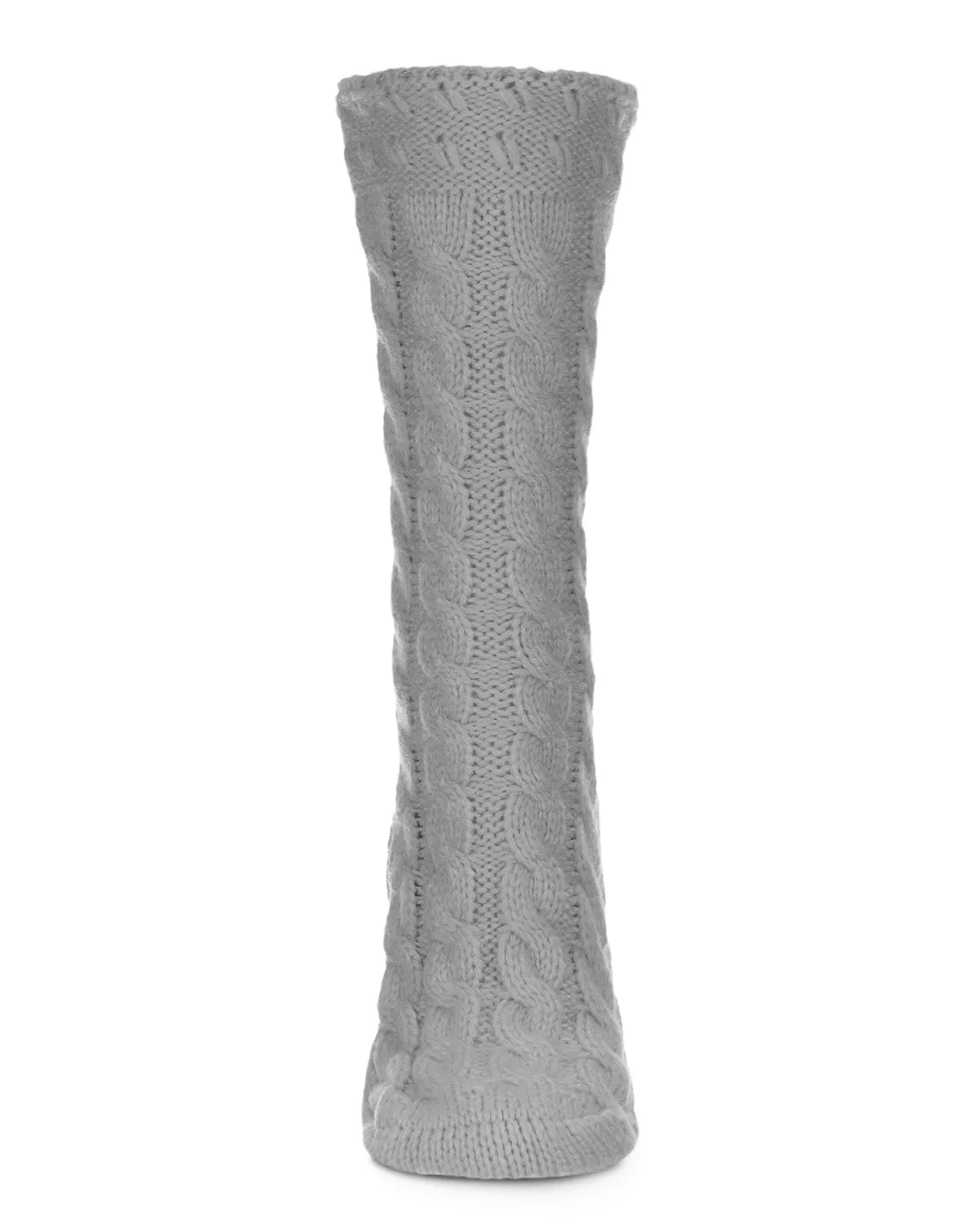 Weaved Flower Chunky Knit Crew Sock