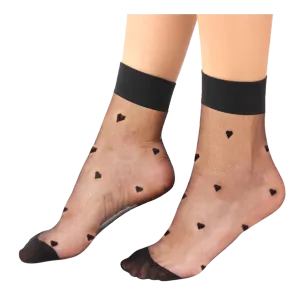 Women's Ankle-High Hearts Jacquard-Knit Hosiery Socks
