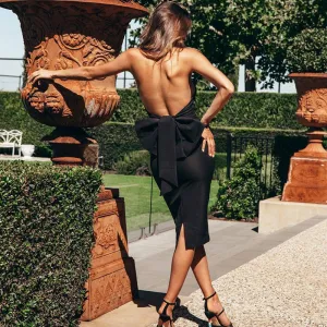 Women's Summer Sheath Backless Sleeveless Dress With Ruffles