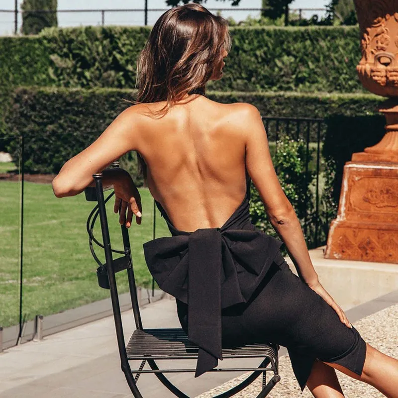 Women's Summer Sheath Backless Sleeveless Dress With Ruffles