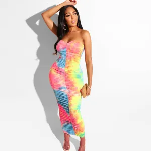 Women's Summer Sleeveless Sheath Long Dress With Print