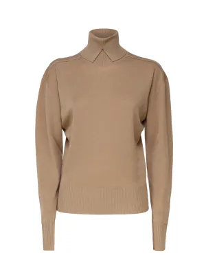Wool Turtleneck Sweater with Slit